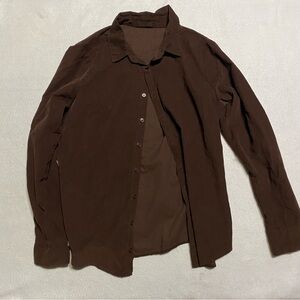 CP Shades Brown Button Down Shirt Small